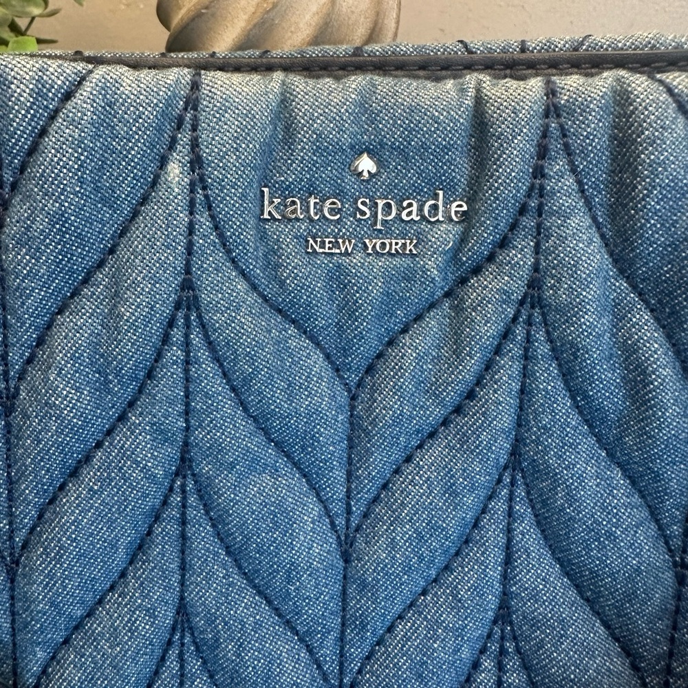 3F Kate Spade Meena Briar Lane Denim Quilted Purse Crossbody Bag - Picture 3 of 13